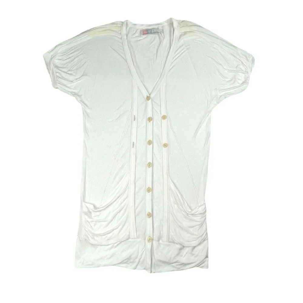 Free People Beach Button Down Long Tunic Cardigan